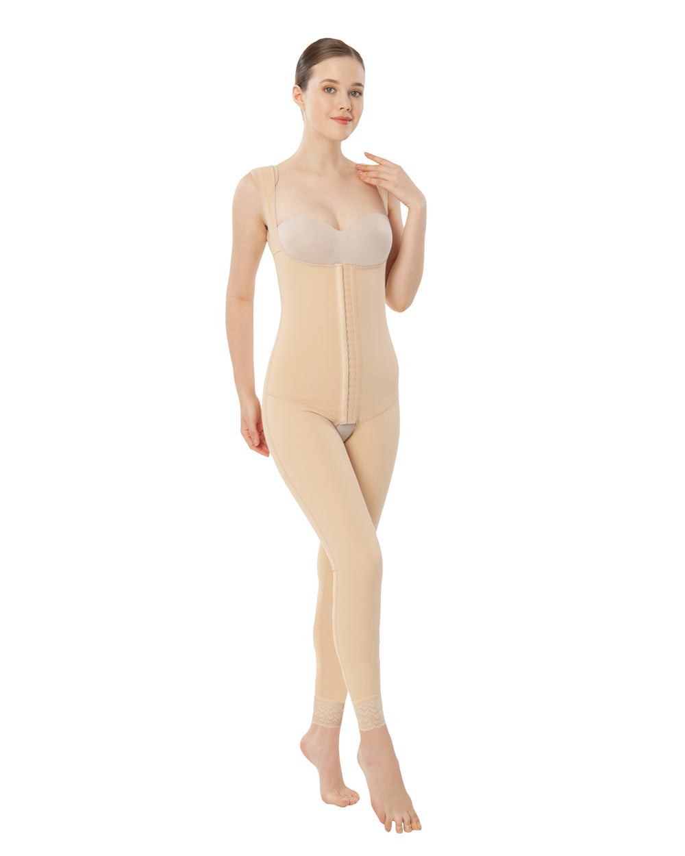 Hooked Under Breast – Ankle Full Closed Back Liposuction Garment