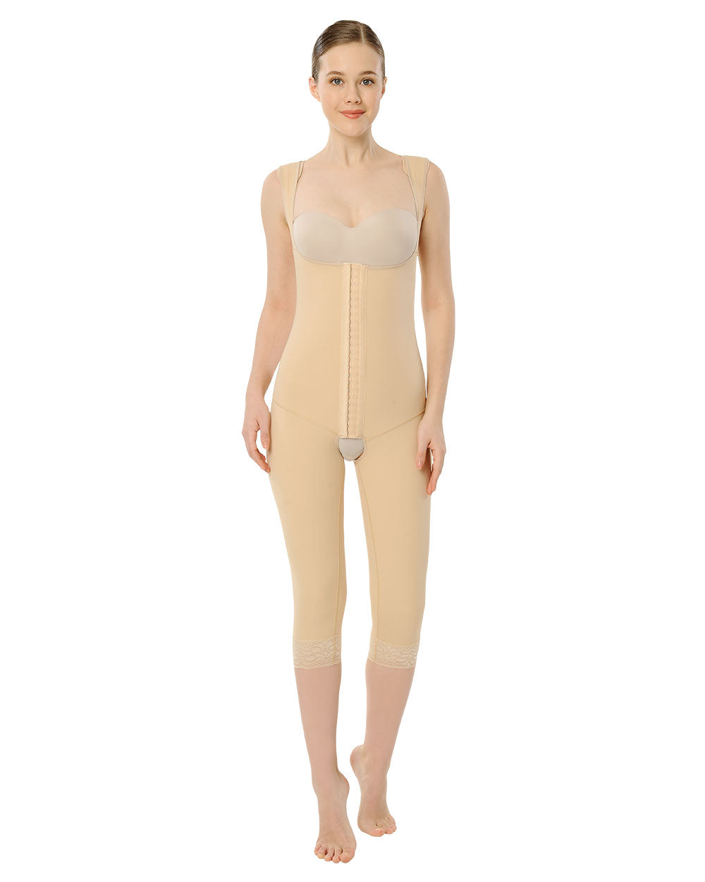 Hooked Under Breast-Below Knee Full Closed Back Liposuction Garment.