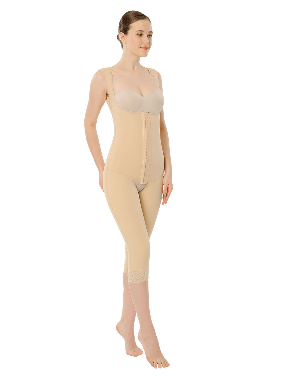 Hooked Under Breast-Below Knee Full Closed Back Liposuction Garment.