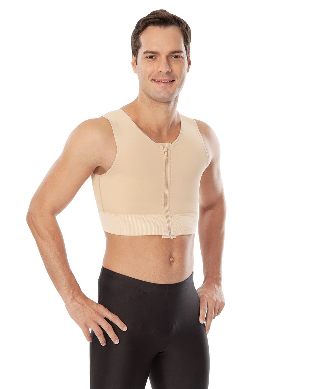 Zippered Short Male Liposuction Gynecomastıa Garment.