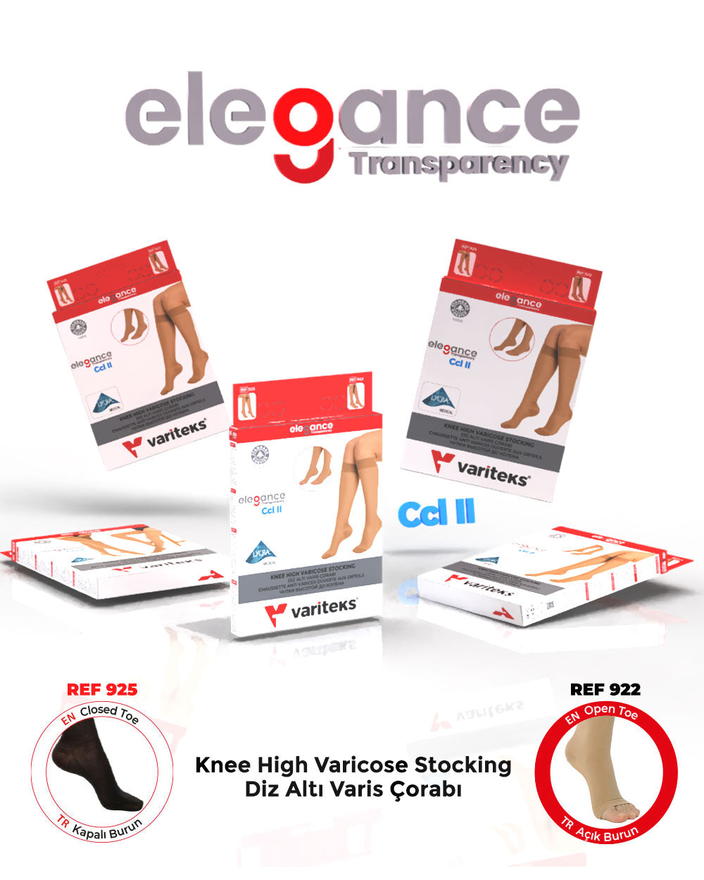 Knee High Varicose Stocking (Open Toe) - View 2